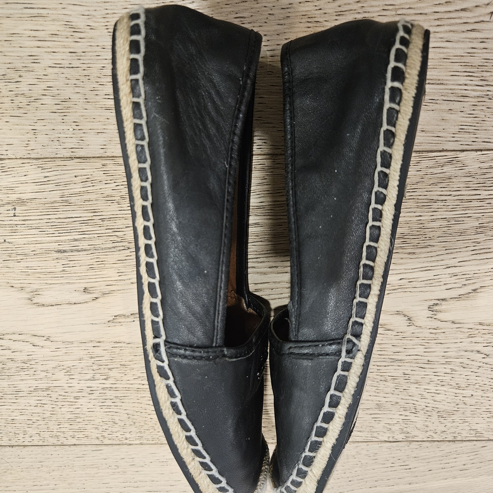 Coach Rhodelle Espadrilles Black Leather Size 7 - Picture 5 of 9